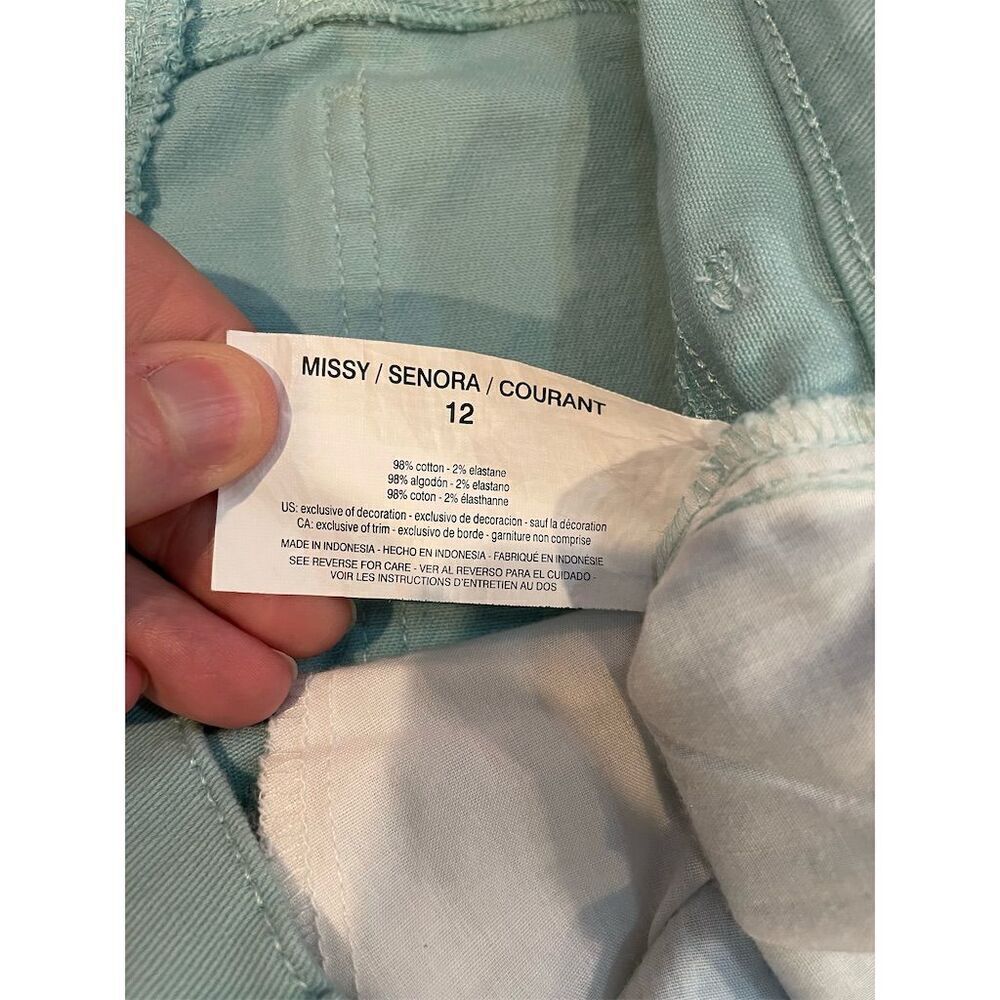 Gloria Vanderbilt Women's Amanda Jean Shorts Size 12 Seafoam Green - Picture 9 of 10